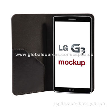 Slim Book Folio Leather Mobile Phone Case for LG G3 with Card Slots Design, OEM Orders Welcomed